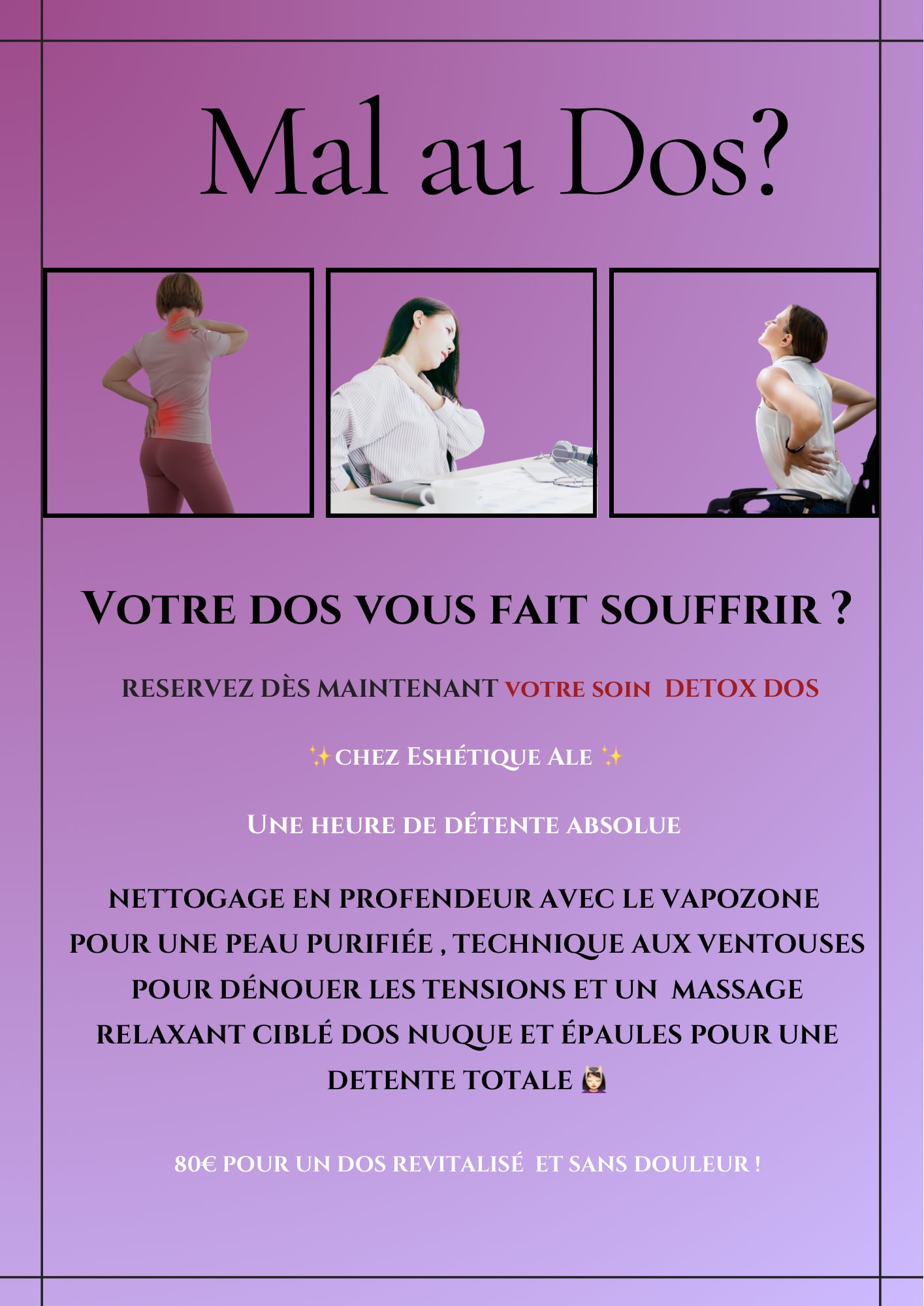 DETOX DOS NETTOYAGE EN PROFONDEUR TECHNIQUE AUX VENTHOUSES MASSAGE RELAXANT